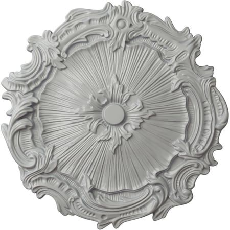 Ekena Millwork Plymouth Ceiling Medallion (Fits Canopies up to 1 5/8"), Hand-Painted Frost, 16 3/4"OD x 1 3/8"P CM16PLFRF